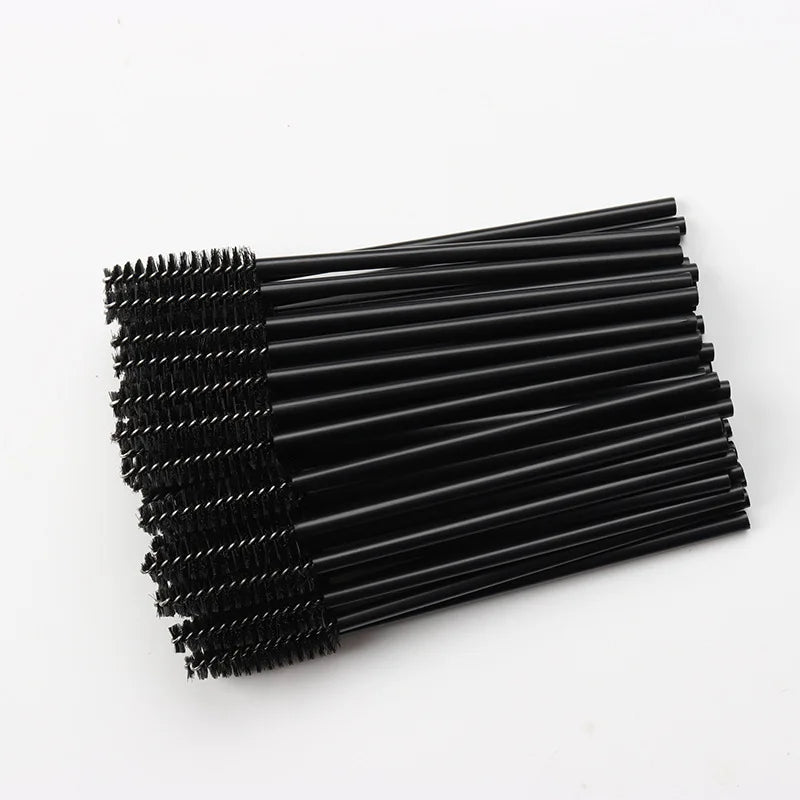50-Piece Disposable Crystal Mascara Wands | Diamond Handle Eyelash & Eyebrow Brushes