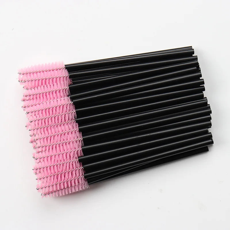 50-Piece Disposable Crystal Mascara Wands | Diamond Handle Eyelash & Eyebrow Brushes