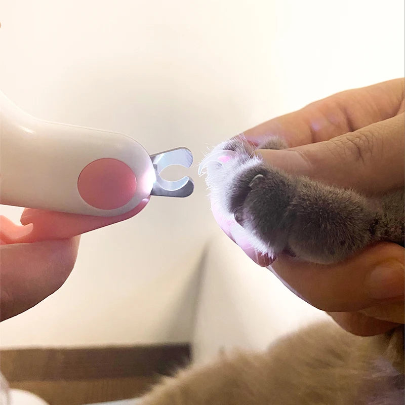 Professional LED Light Pet Nail Clipper | Safe Anti-Overcutting Claw Trimmer with Safety Lock for Cats & Dogs