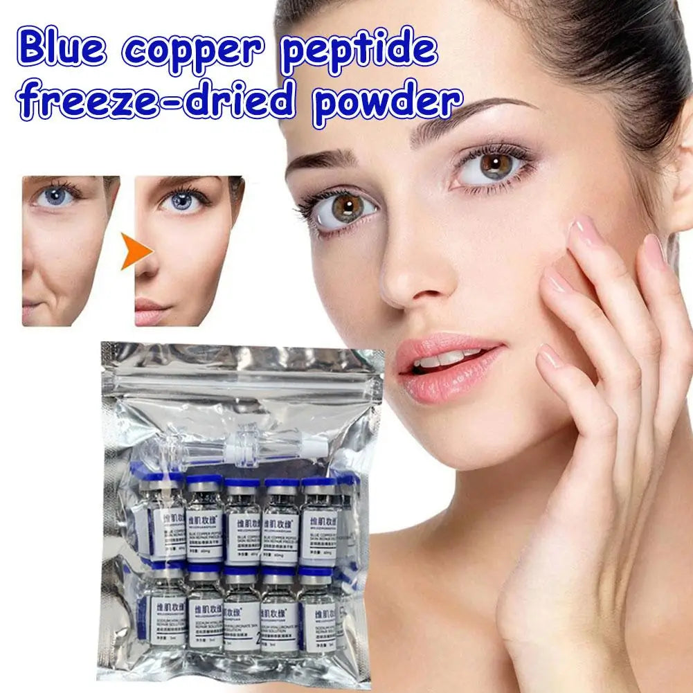 Blue Copper Peptide GHK-Cu Lyophilized Powder Set - Advanced Skin Barrier Repair & Rejuvenation Kit