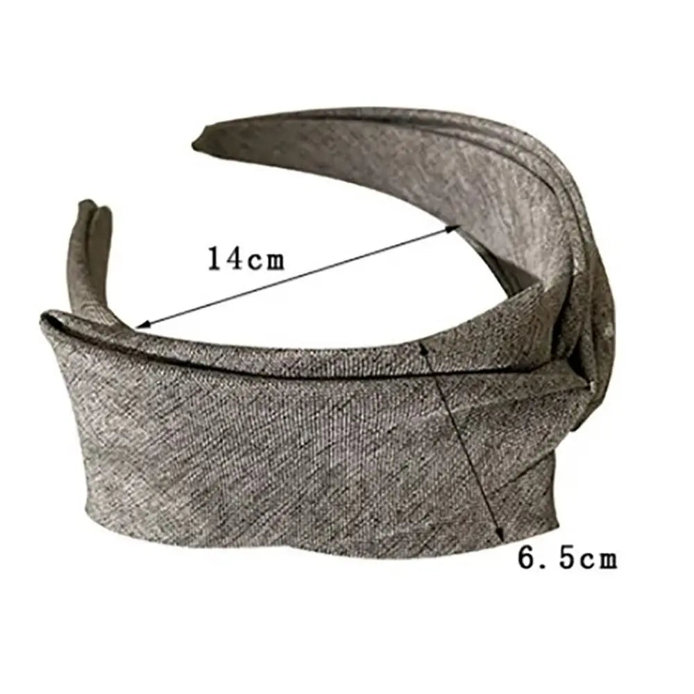 Soft Cotton Knit Wide Headband for Women - Ruched Scrunchie Texture Makeup Hair Hoop
