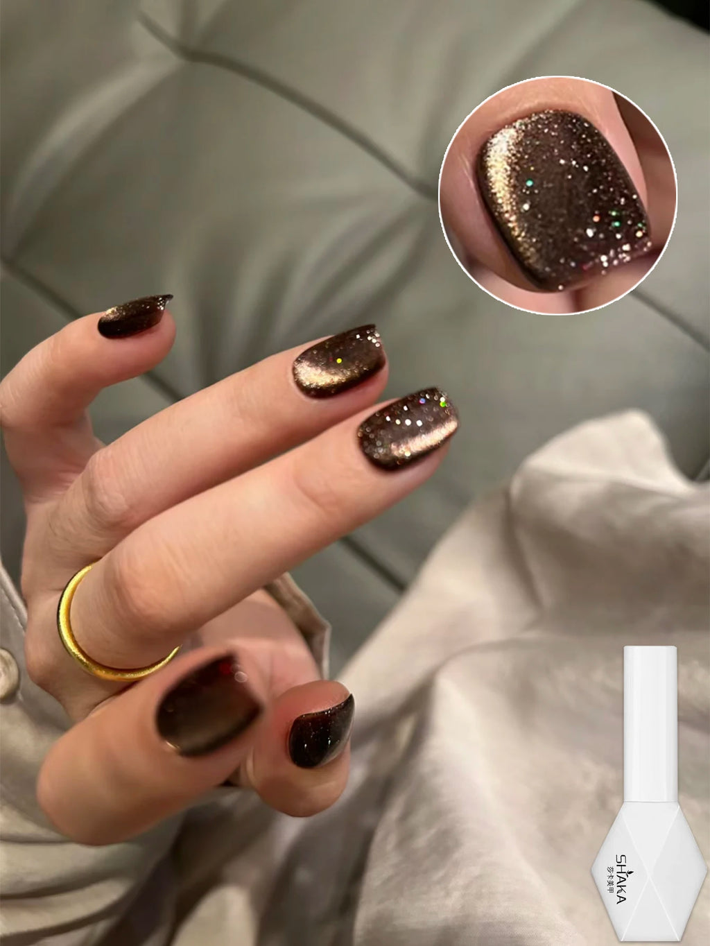WS Black Glass Cat Eye Magnetic Gel Nail Polish
