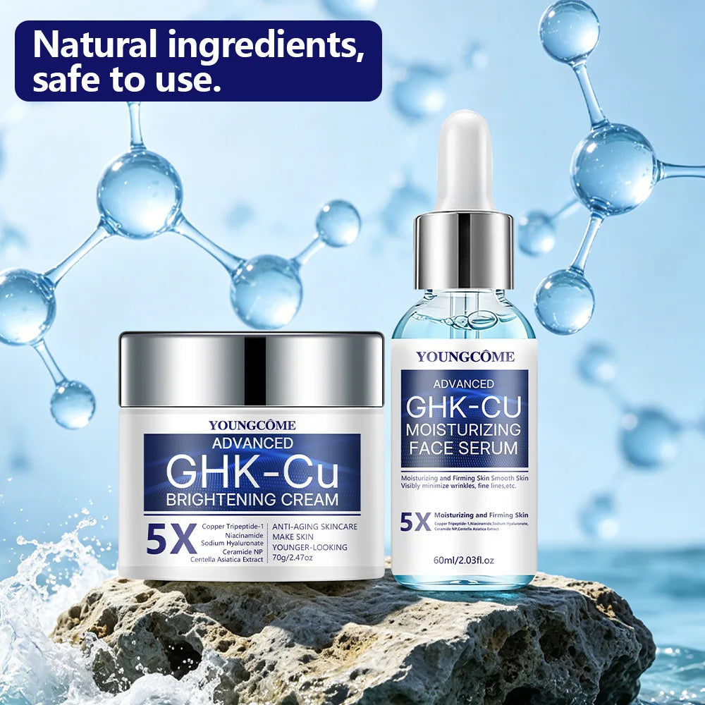 GHK-Cu Copper Peptide Anti-Aging Cream & Serum - Firming, Wrinkle-Repair & Hydrating Moisturizer