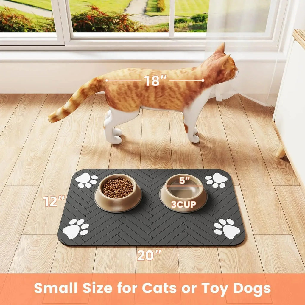 Quick-Dry Pet Feeding Mat - Absorbent Water Mat for Dogs & Cats