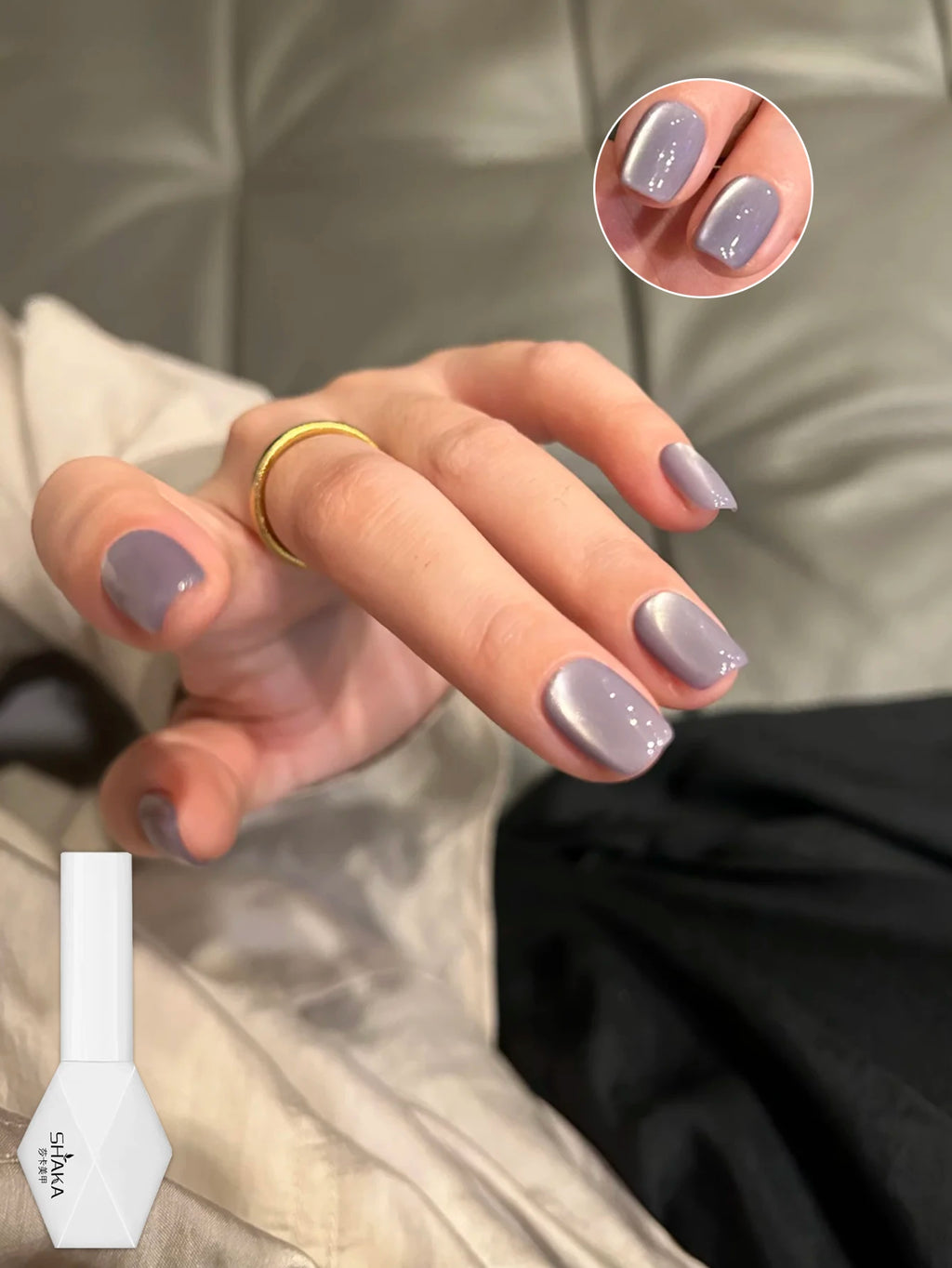 WS Black Glass Cat Eye Magnetic Gel Nail Polish