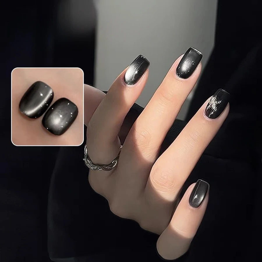 WS Black Glass Cat Eye Magnetic Gel Nail Polish