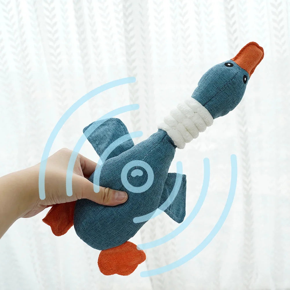Interactive Wild Goose Squeaky Dog Toy | Bite-Resistant Teeth Cleaning Plush