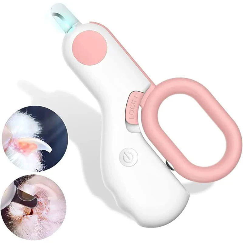 Professional LED Light Pet Nail Clipper | Safe Anti-Overcutting Claw Trimmer with Safety Lock for Cats & Dogs