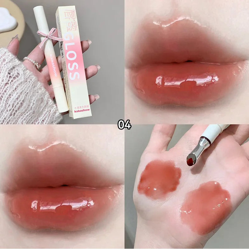 Mirror Glossy Water Lip Tint with Metal Applicator