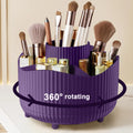 360° Rotating Makeup Organizer - Cosmetic Display Case with Brush Holder & Perfume Tray for Vanity