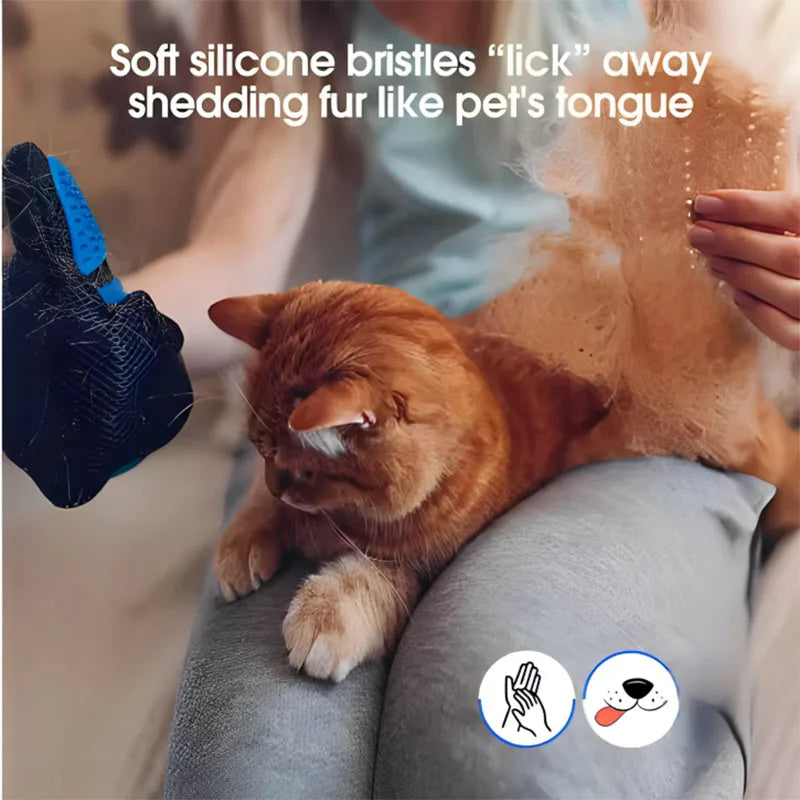 Pet Hair Remover & Massage Brush Glove for Pets