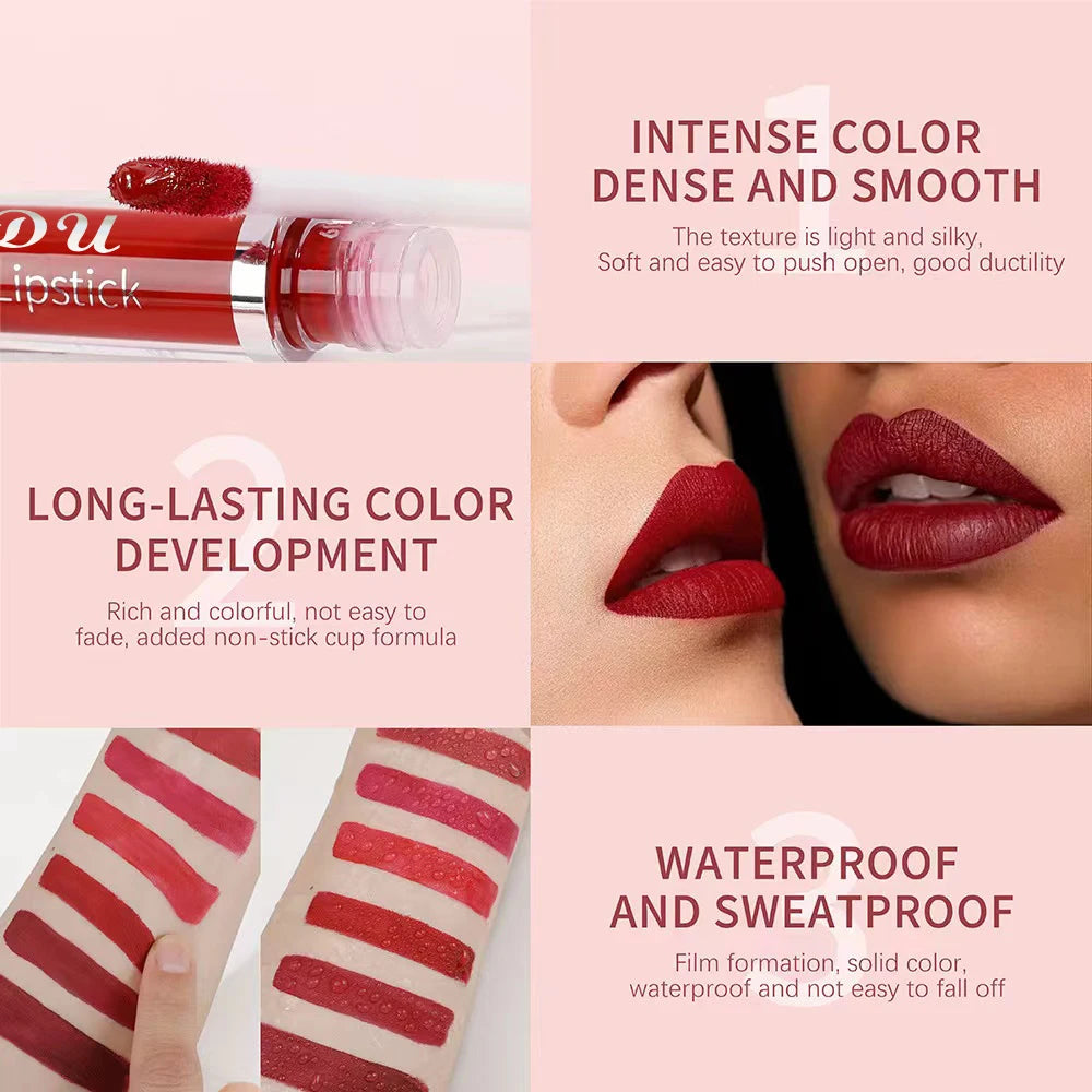 CmaaDu Matte Liquid Lipstick | Long-Lasting & Waterproof Lip Stain (Red Tones)