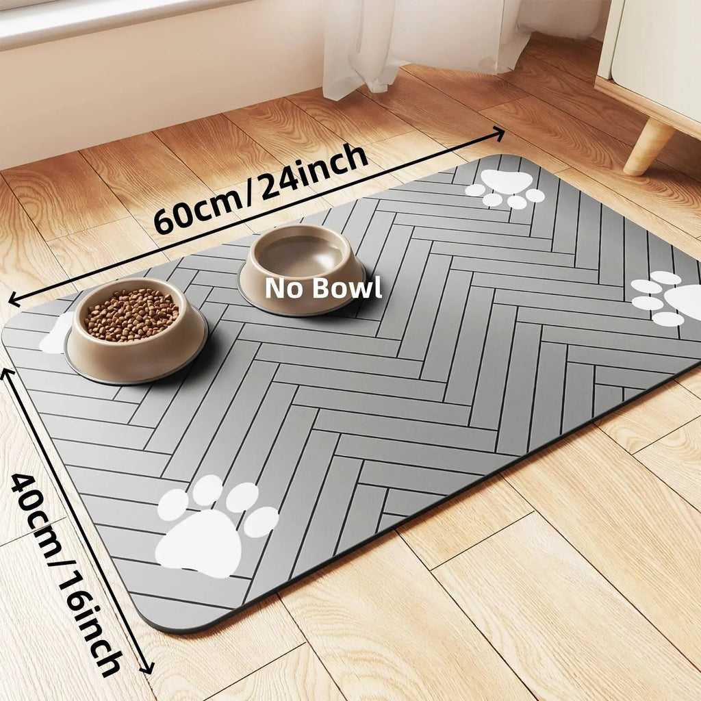 Quick-Dry Pet Feeding Mat - Absorbent Water Mat for Dogs & Cats