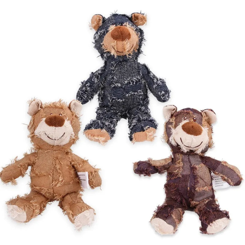 Interactive Plush Teddy Bear Dog Toy | Teeth Cleaning & Anti-Bite Squeaky Plaything