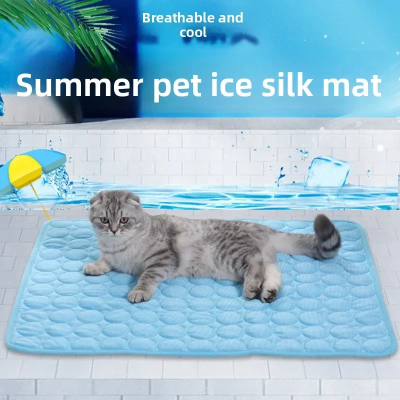 FrostyPaw™ Ice Silk Cooling Pet Mat