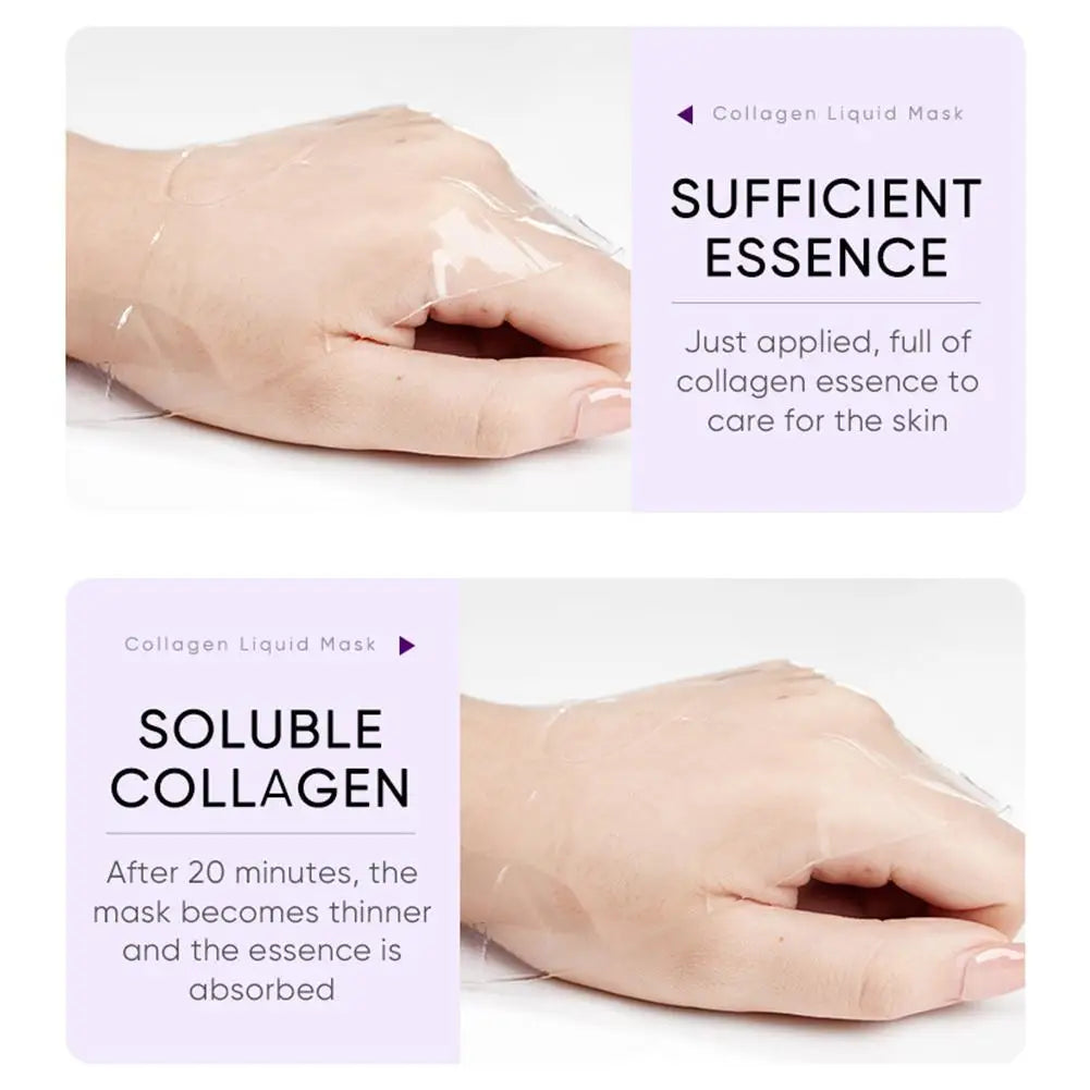 Hyaluronic Acid & Collagen Face Mask (5-Pack) - Deeply Moisturizing & Hydrating Facial Sheet Masks