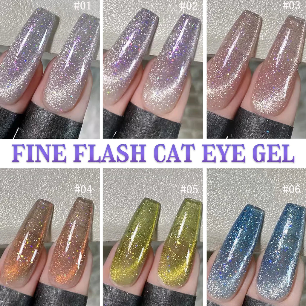 WS Black Glass Cat Eye Magnetic Gel Nail Polish