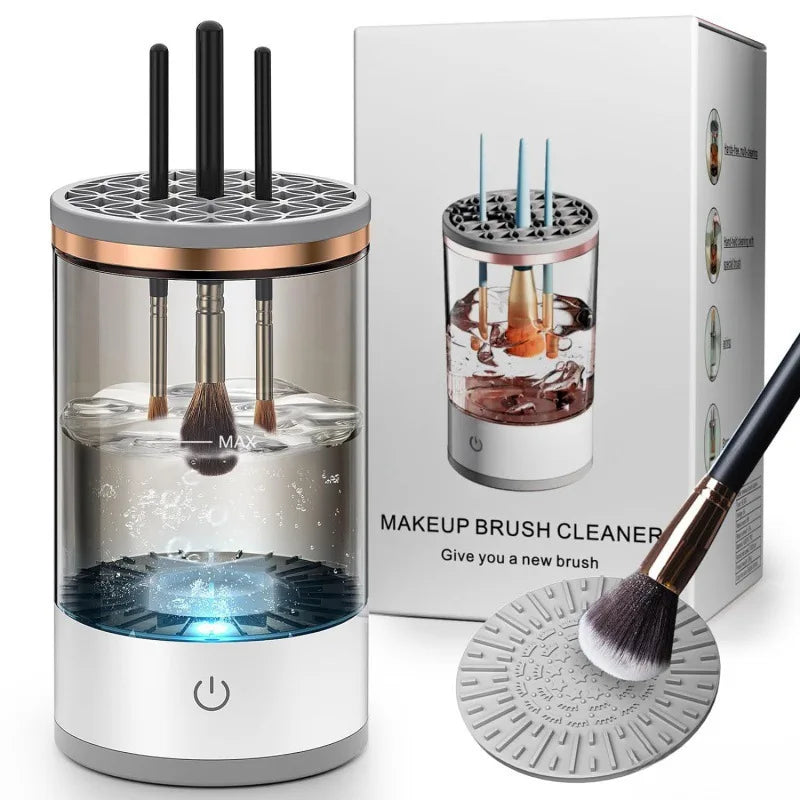USB Electric Makeup Brush Cleaner Portable 3 In 1 Makeup Brushes Cleaner Drying Rack Lazy Cleaning Brush Washer Quick Dry Tool