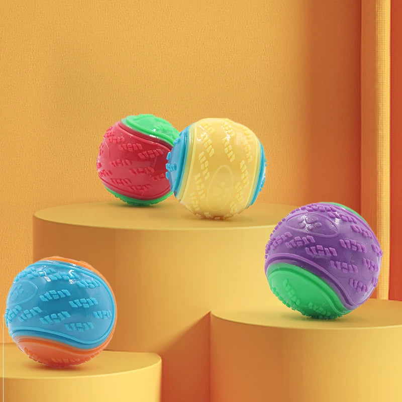 Interactive Squeaky TPR Dog Ball | Bite-Resistant Teeth Cleaning Toy