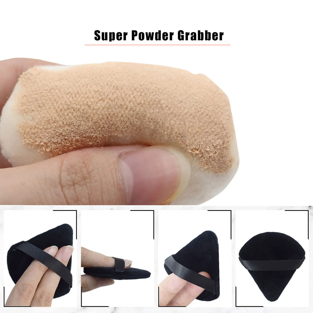 Triangle Velvet Powder Puffs - Washable & Lightweight Makeup Sponges (10/20 Pcs)