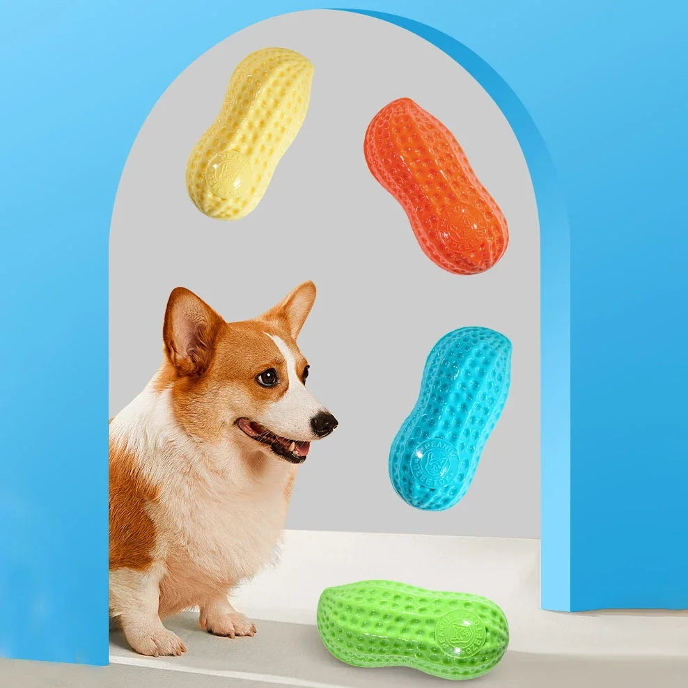 BarkBuddy™ Squeaky Peanut Durable Dog Chew Toy