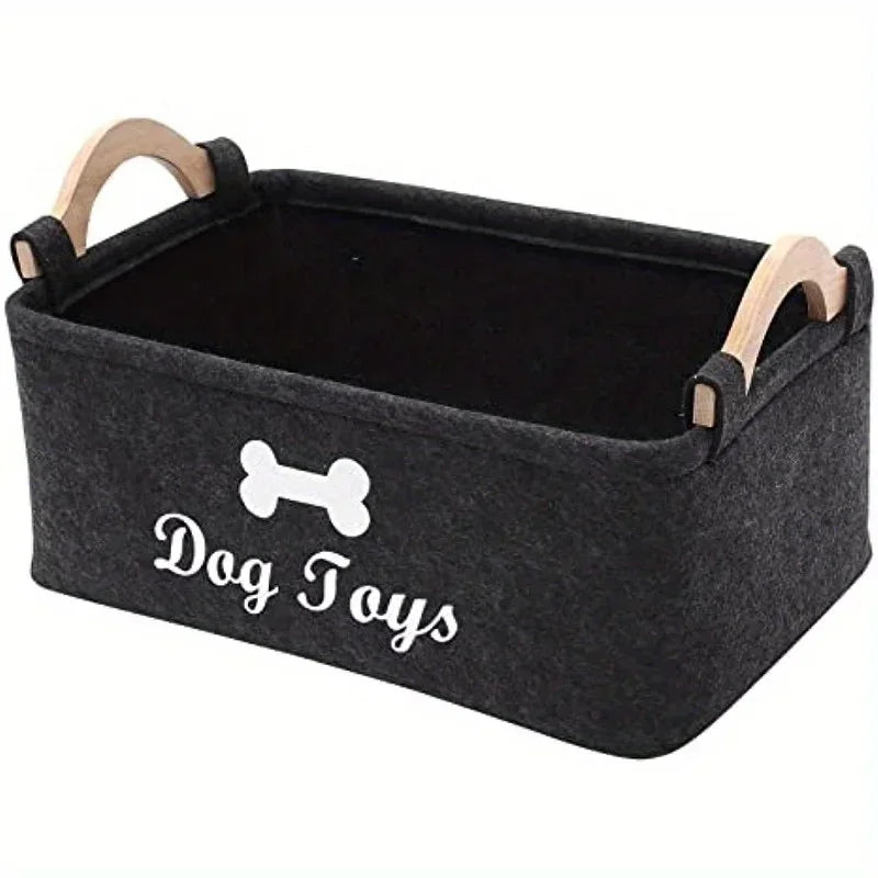 Premium Felt Pet Toy Box | Durable Storage Basket for Dog & Cat Organization