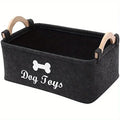 Premium Felt Pet Toy Box | Durable Storage Basket for Dog & Cat Organization