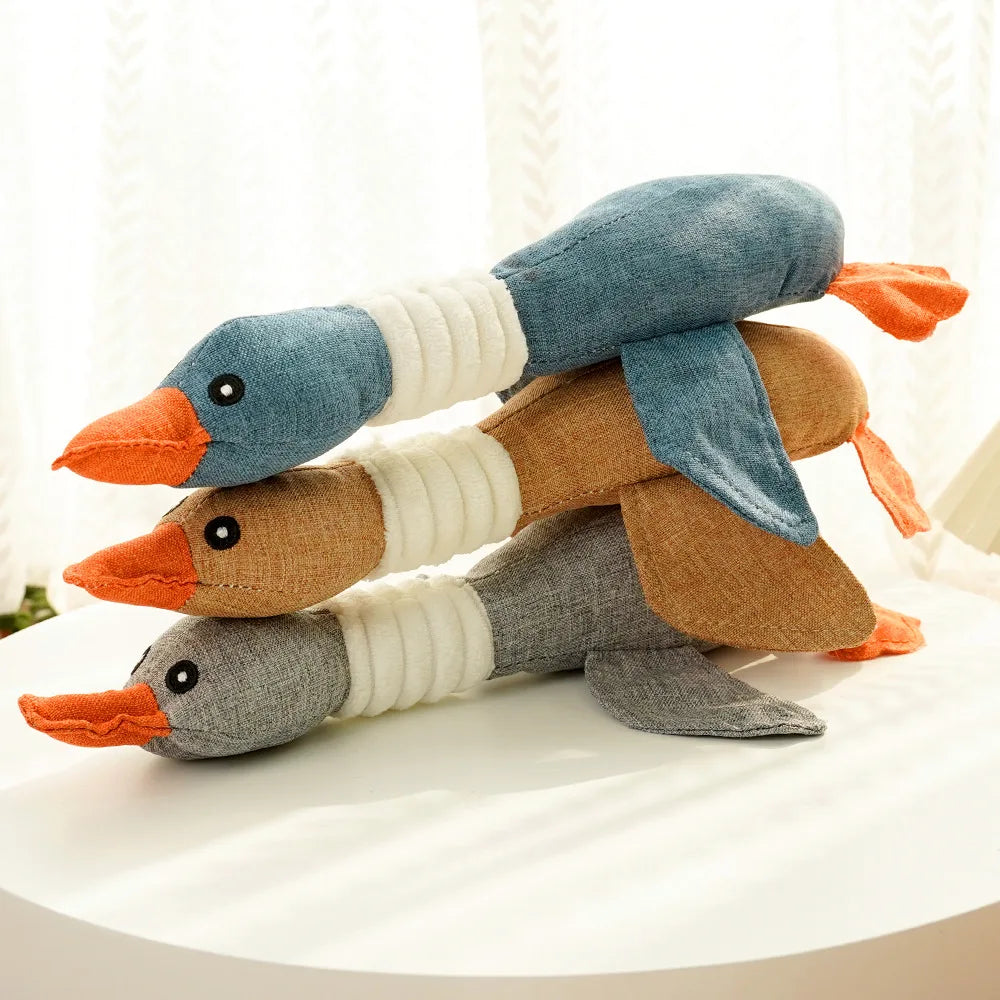 Interactive Wild Goose Squeaky Dog Toy | Bite-Resistant Teeth Cleaning Plush