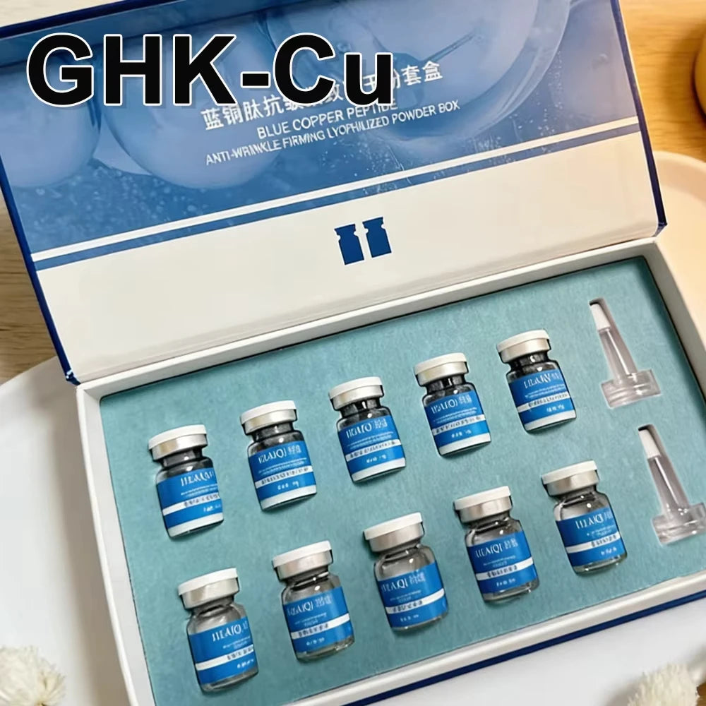 Blue Copper Peptide GHK-Cu Freeze-Dried Powder Essence - Deep Hydration & Firming SkinCare Kit