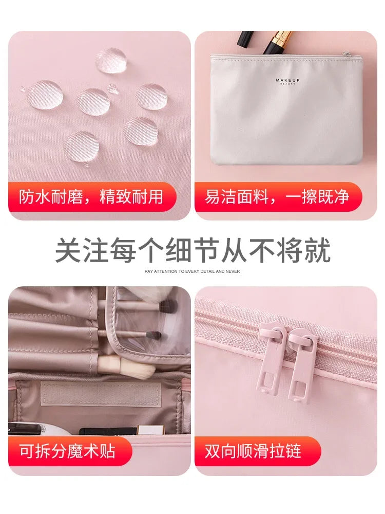 Large-Capacity Portable Aesthetic Cosmetic Bag | Three-Dimensional Travel Toiletry Organizer