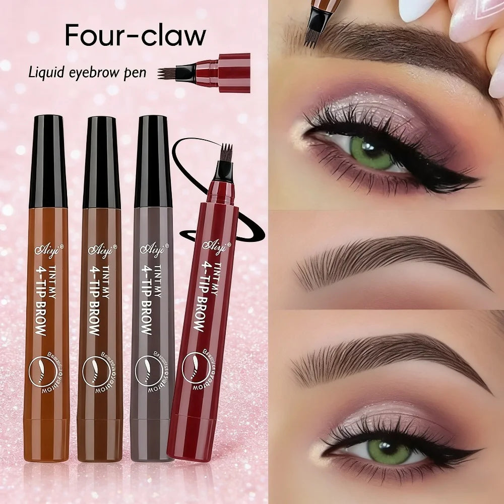 K-Beauty 4-Tip Microblade Eyebrow Pencil (Waterproof & Long-Lasting)
