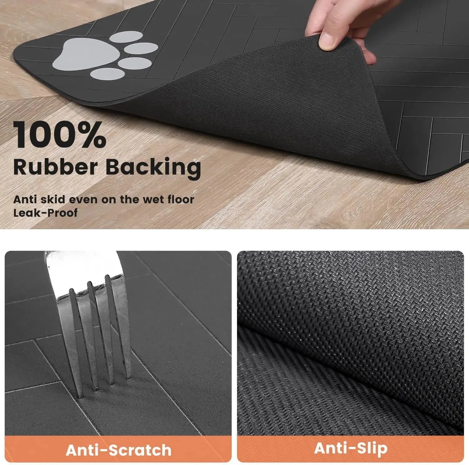 Quick-Dry Pet Feeding Mat - Absorbent Water Mat for Dogs & Cats