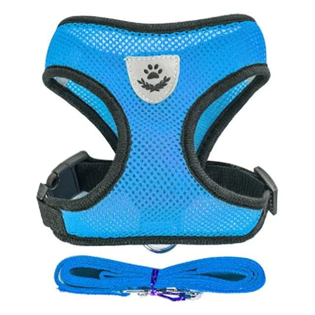 Breathable Mesh Pet Harness and Leash Set for Small to Medium Dogs & Cats
