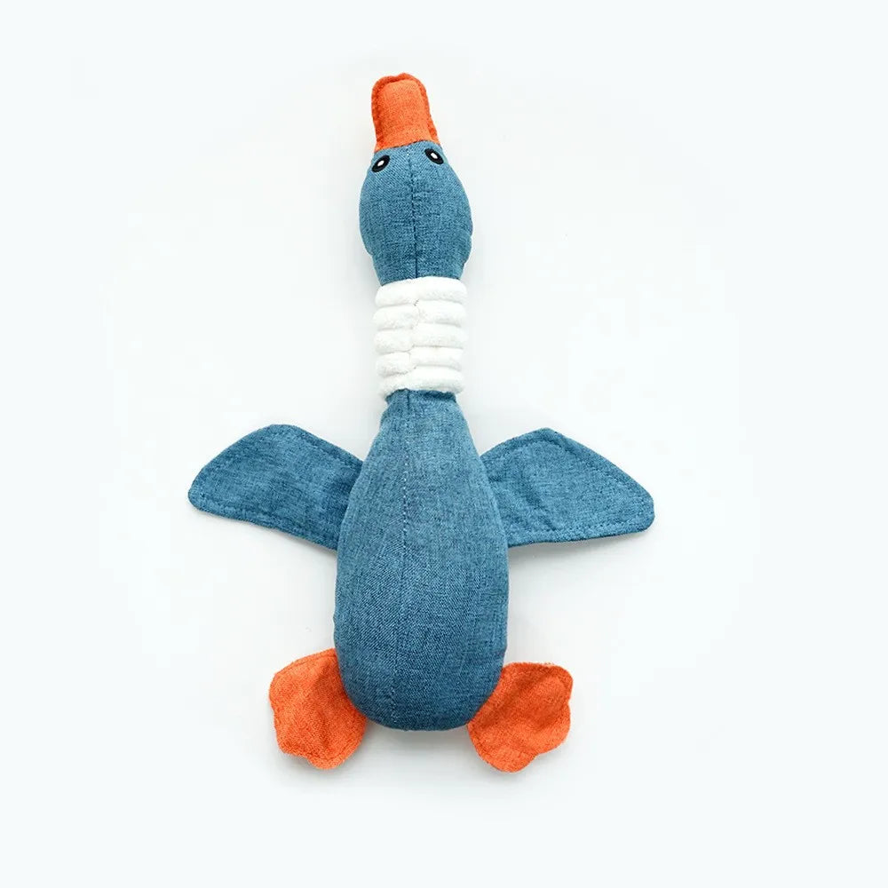Interactive Wild Goose Squeaky Dog Toy | Bite-Resistant Teeth Cleaning Plush