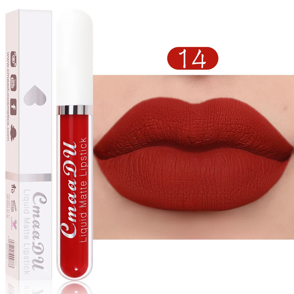 CmaaDu Matte Liquid Lipstick | Long-Lasting & Waterproof Lip Stain (Red Tones)
