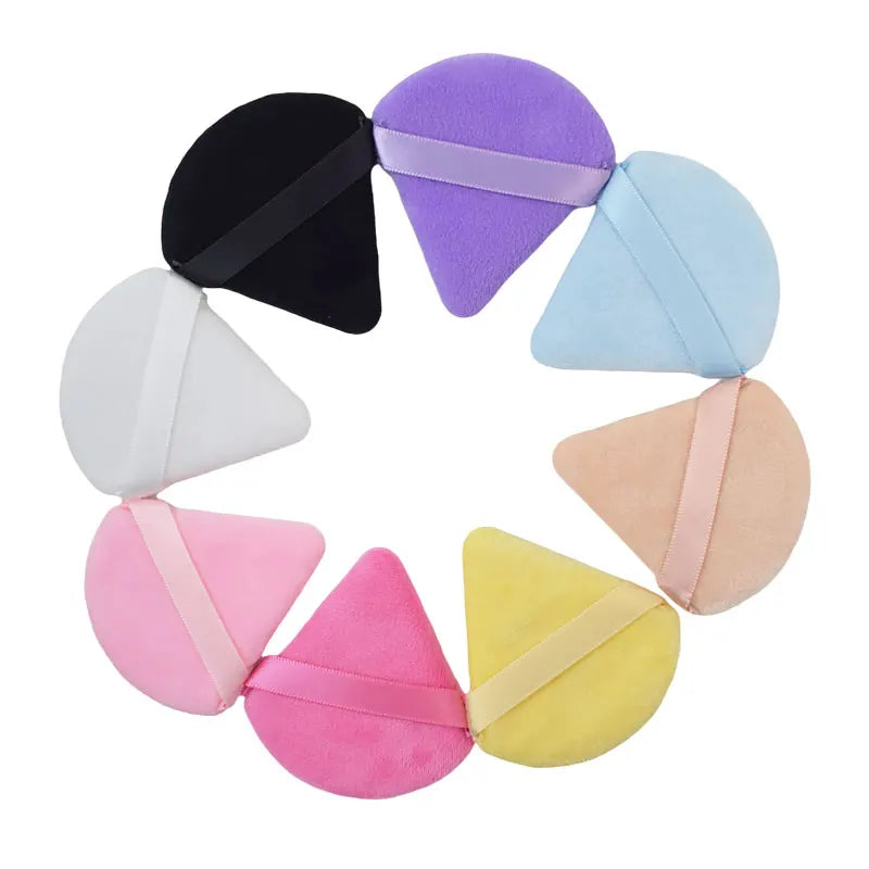 Triangle Velvet Powder Puffs - Washable & Lightweight Makeup Sponges (10/20 Pcs)