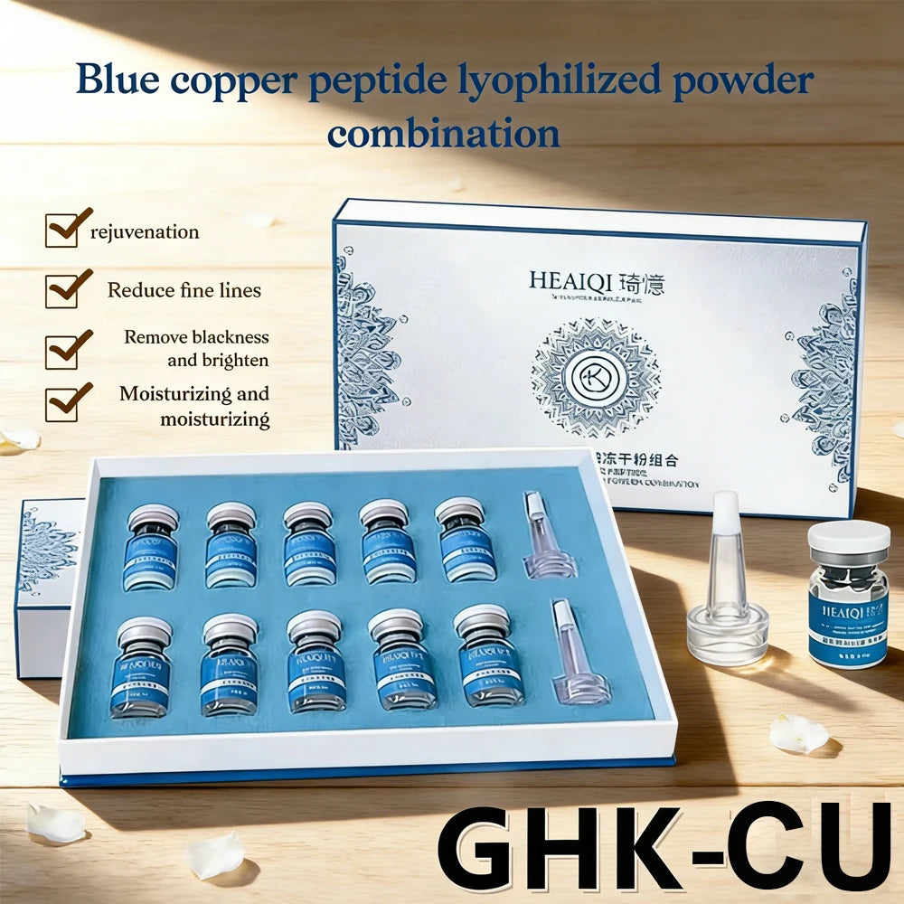 Blue Copper Peptide GHK-Cu Freeze-Dried Powder Essence - Deep Hydration & Firming SkinCare Kit