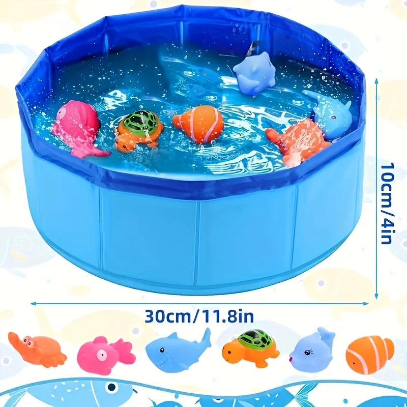 Portable Blue Pet Play Pool | Outdoor Splash Pad & Interactive Cat & Dog Water Oasis