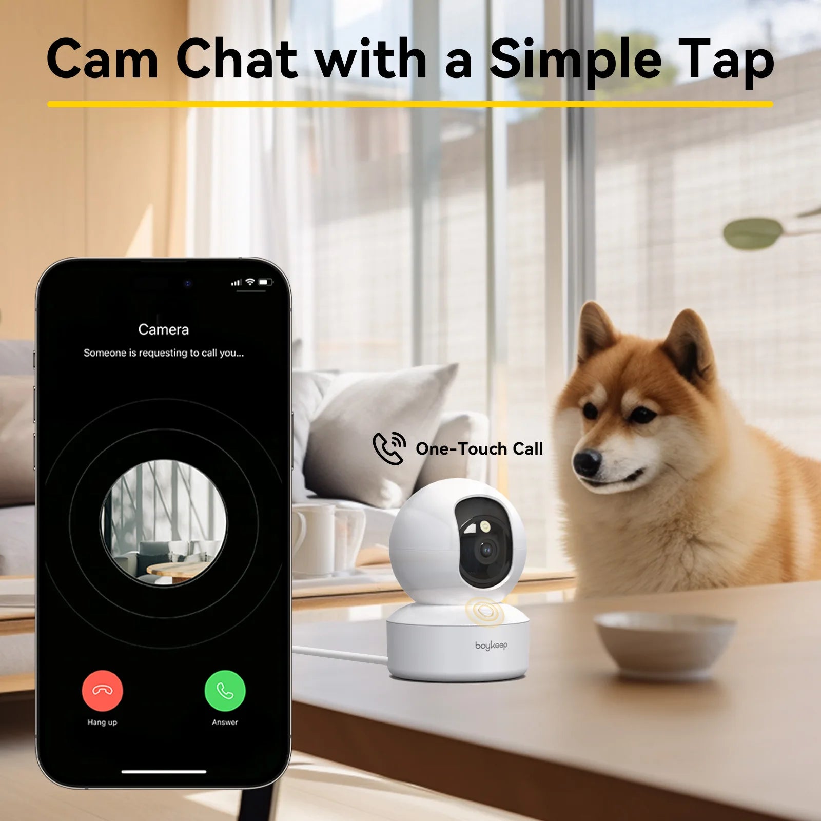 Boykeep 2K Smart Pet & Baby Camera | 5G Dual-Band WiFi Indoor Security Camera with 360° Pan/Tilt & 2-Way Audio