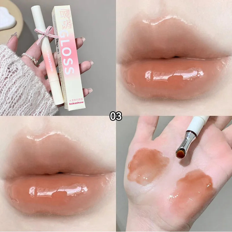 Mirror Glossy Water Lip Tint with Metal Applicator