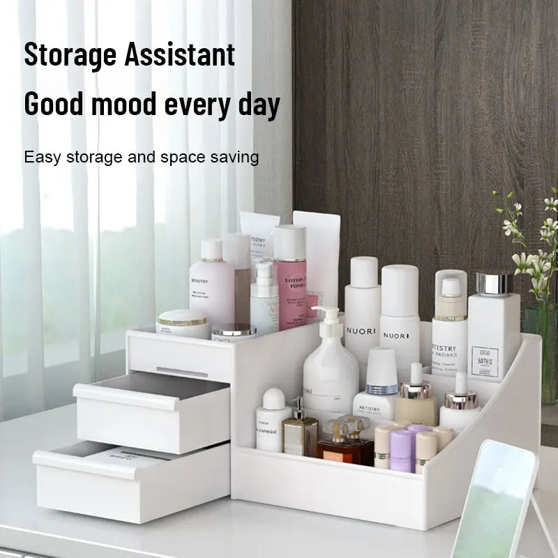 Minimalist Desktop Makeup Organizer with Drawers
