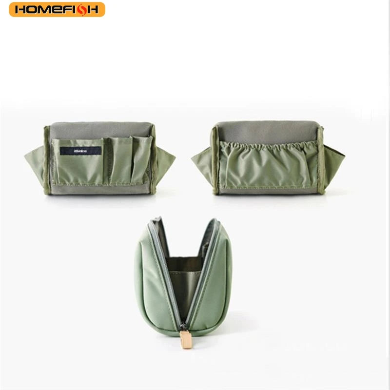 HOMEFISH Mini Portable Makeup Bag | Compact Cosmetic Pouch & Lipstick Organizer