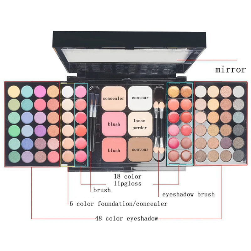 Professional Matte & Glitter Eyeshadow Palette - Waterproof Long Lasting Makeup Kit (40/74/78 Colors)