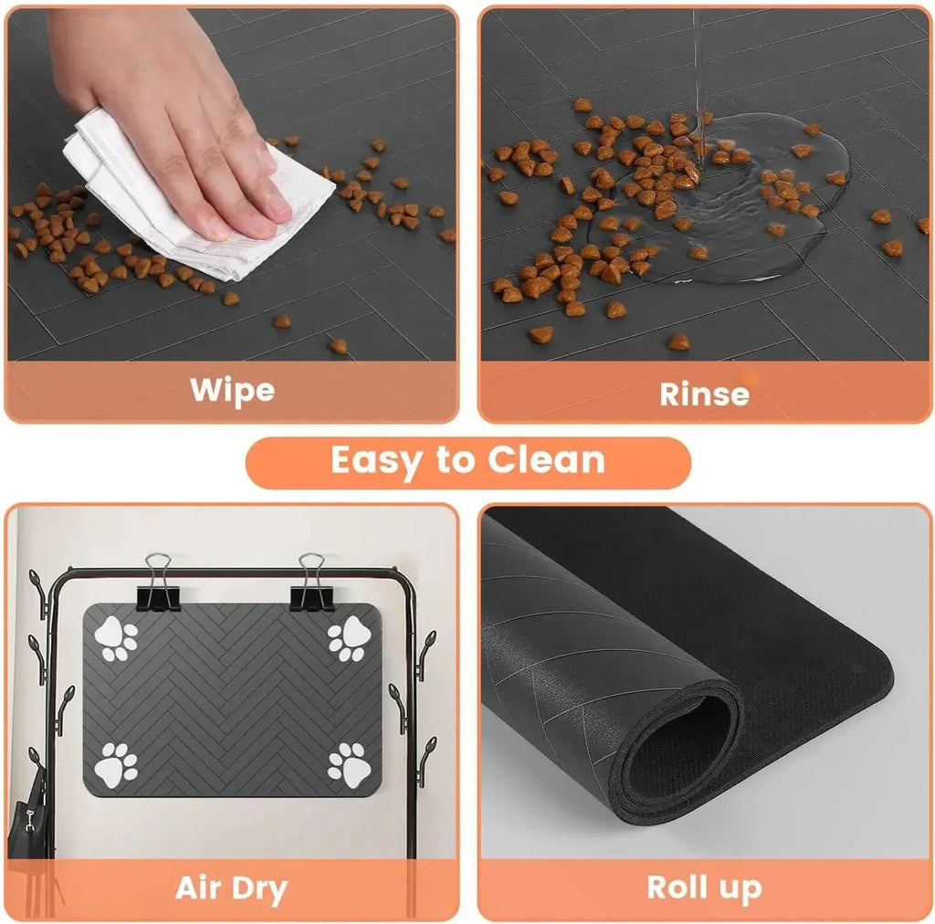 Quick-Dry Pet Feeding Mat - Absorbent Water Mat for Dogs & Cats