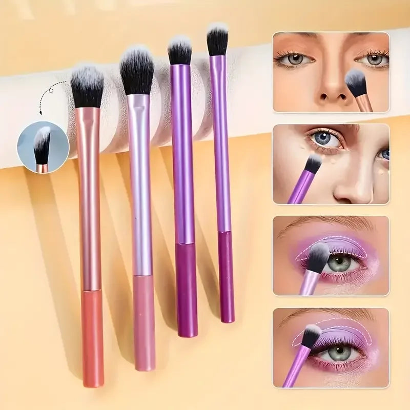 8-Piece Essential Makeup Brush Set - Soft Synthetic Bristles