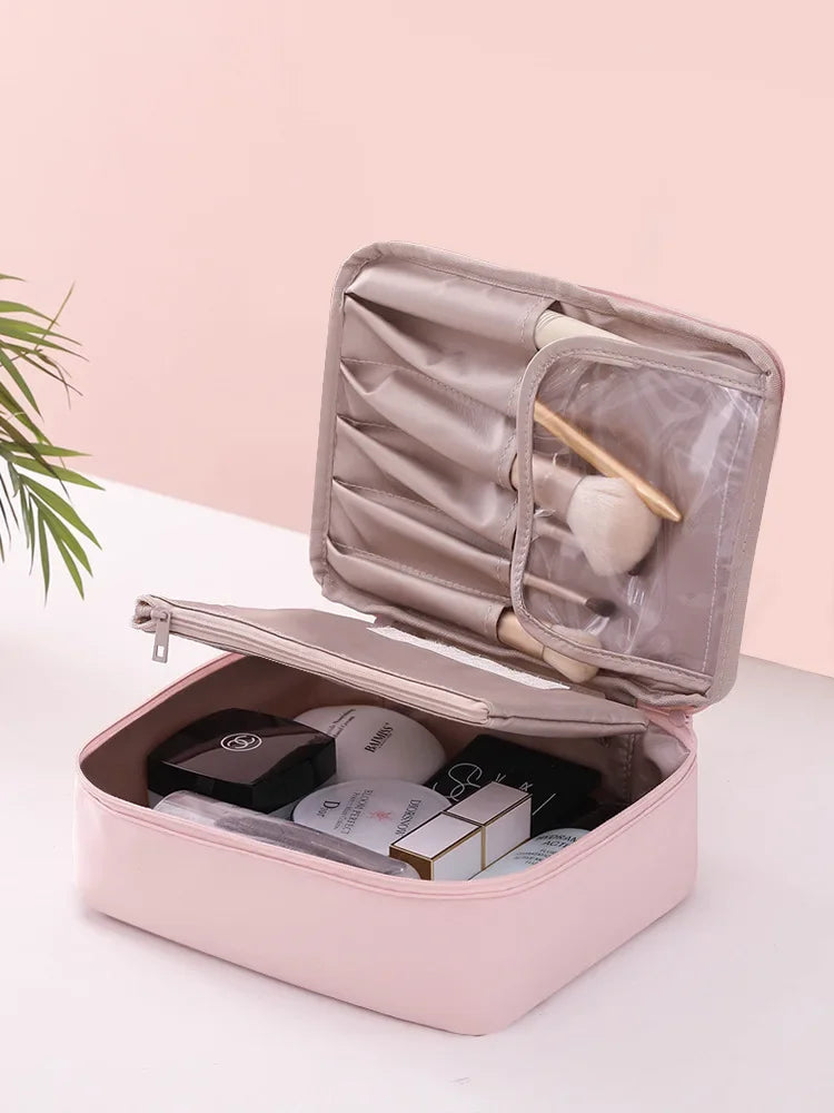Large-Capacity Portable Aesthetic Cosmetic Bag | Three-Dimensional Travel Toiletry Organizer