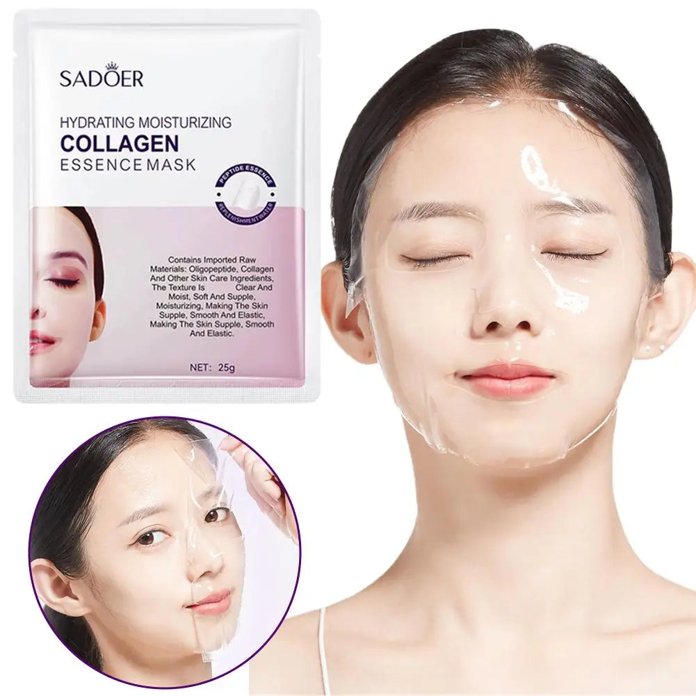 Hyaluronic Acid & Collagen Face Mask (5-Pack) - Deeply Moisturizing & Hydrating Facial Sheet Masks