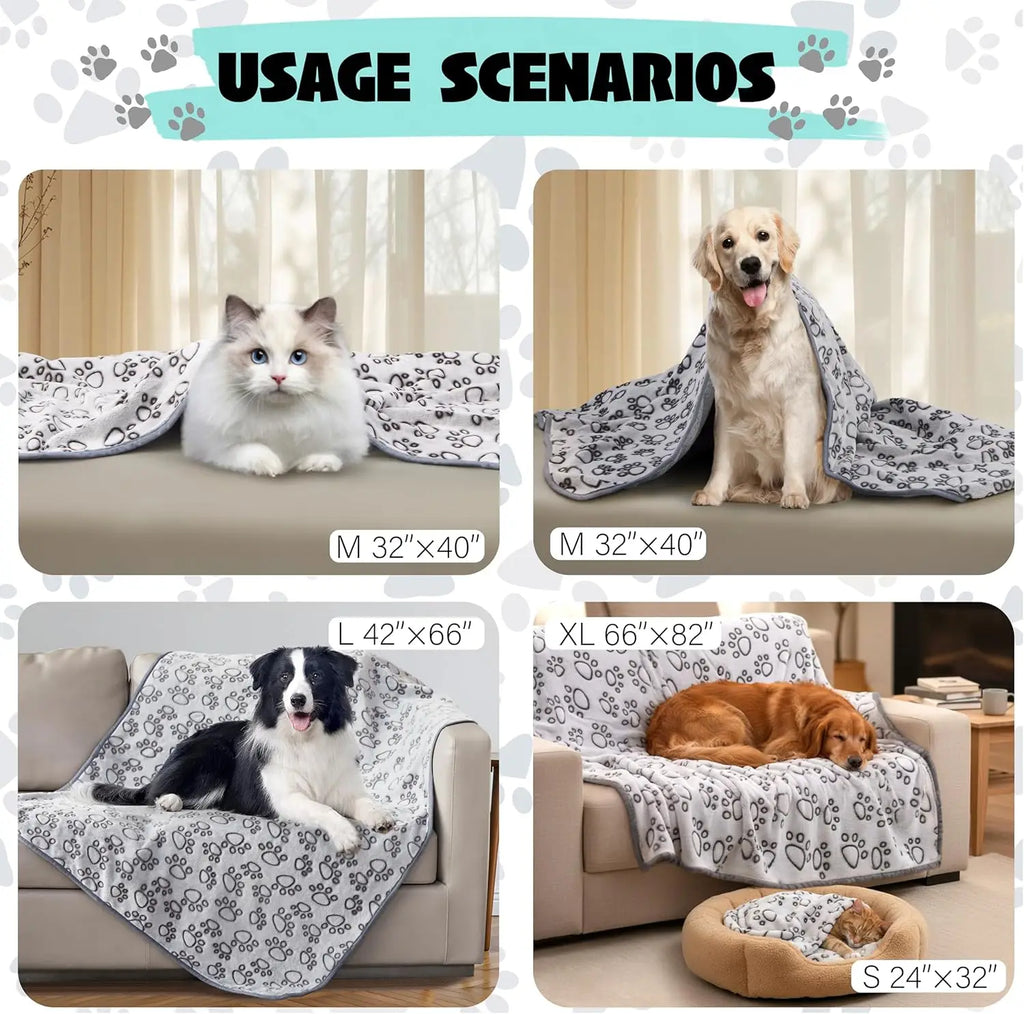 Premium Washable Soft Pet Blanket | Warm Plush Fluffy Throw for Small, Medium & Large Dogs & Cats
