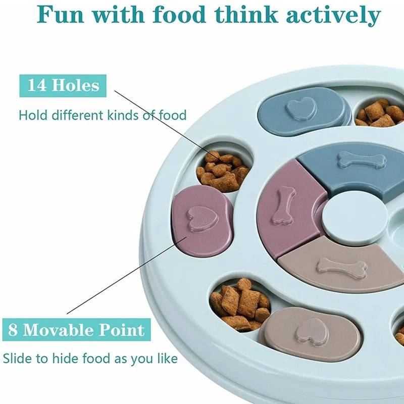 Interactive Dog Puzzle Toy & Slow Feeder | Brain Training Boredom Relief Food-Hiding Bowl