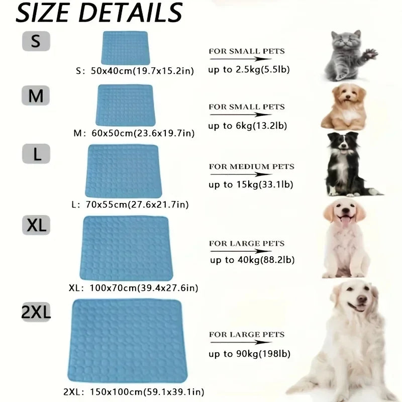 FrostyPaw™ Ice Silk Cooling Pet Mat